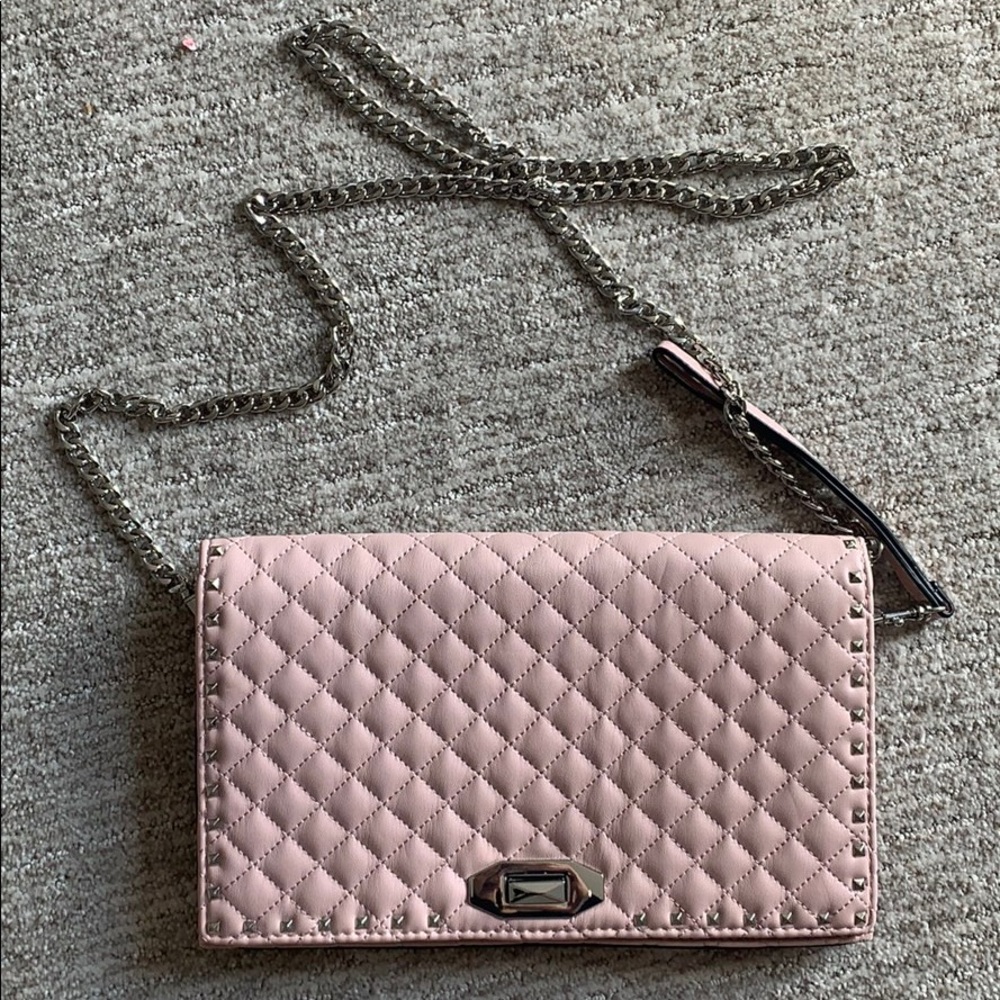 Pink Purse with Silver Chain